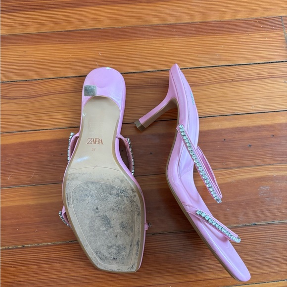 Zara Pink Sandals with Rhinestone Accents - Picture 5 of 5